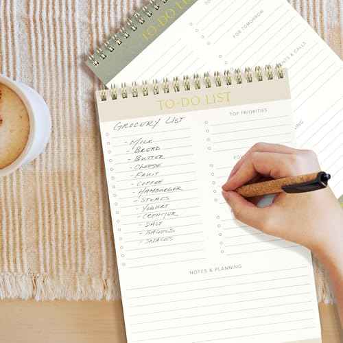 ZICOTO Beautiful To Do List Note Pads Set Of 2 for Easy Daily Planning - The Perfect Work Notepads, Notebooks and Office Desk Supplies For Women - Perfect to Effectively Organize Your Tasks