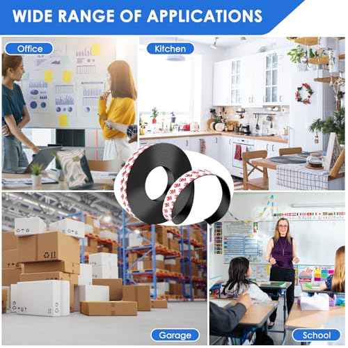 Strong Adhesive Magnetic Tape Strip Roll- 1" x 10ft, Cuttable Magnetic Sheets for,DIY Art Projects, Whiteboards, Fridge Organization - Ideal for Home, School, Office Use.(0.06" Thick)