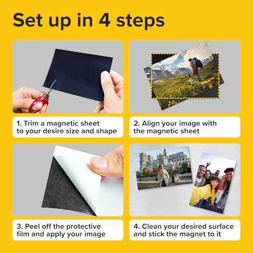 Strong Self-Stick Adhesive Magnetic Sheets 10 Pcs (8"x10"/20x25cm) ? Customizable Magnetic Paper for Photo, Magnet Stickers, Labels, Crafts; for Fridge, Lockers, Whiteboards, Office, Projects