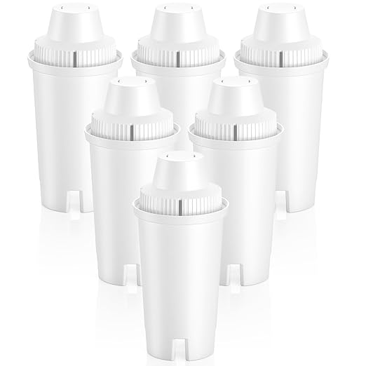 6 Pack Replacement for BritaÂ® Water Filter Pitchers and Dispensers, BPA-Free & NSF Certified, Classic OB03, MaveaÂ® 107007 35557, Metro, Everyday, UltraMax, 1 Year Filter Supply