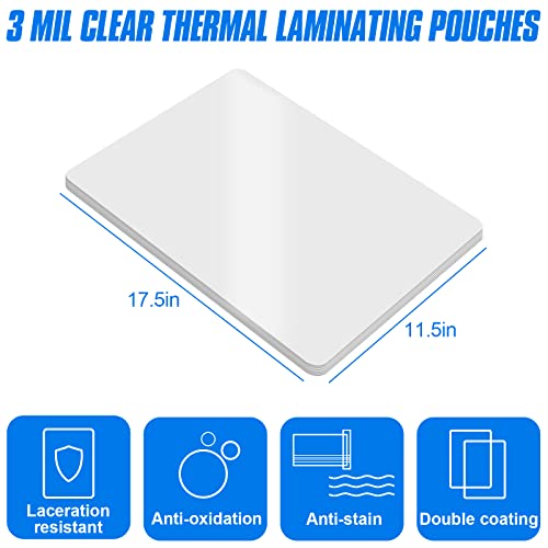 HERKKA 300 Pack Laminating Sheets, Hold 11 x 17 Inch Sheet, 3 Mil Clear Thermal Laminating Pouches 11.5 x 17.5 Inch Lamination Sheet Paper for Laminator, Round Corner