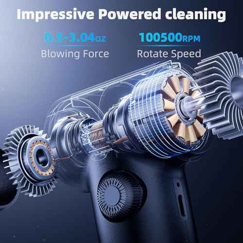 DOROBEEN Compressed Air Duster, PC Keyboard Cleaner, Replace Compressed Air Can, Electric Air Duster with Brushless DC Motor, Stepless Knob