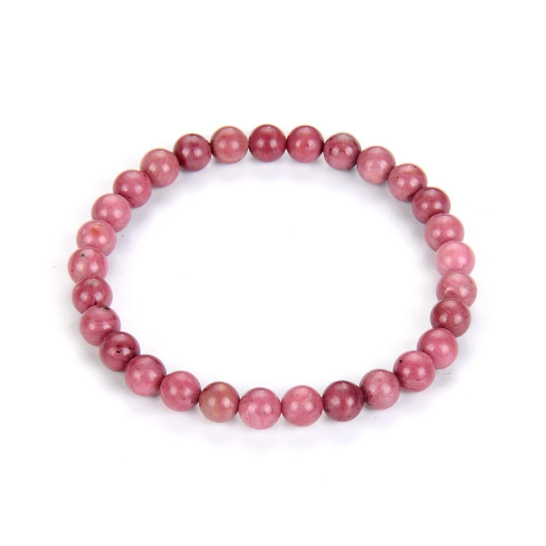 Adabele Real Natural Grade A Red Rhodonite Gemstone Beaded Bracelet 7 Inch Stretch Chakra Healing Crystal Stone Jewelry Women Mom Gift GB6-A52