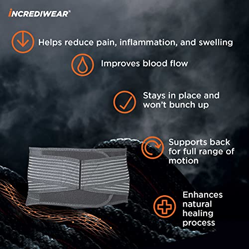 Incrediwear Back Brace - Back Support Brace for Back Pain Relief from Muscle Pain, Sciatica or a Herniated Disc, Everyday Lower Back Lumbar Support (Medium)