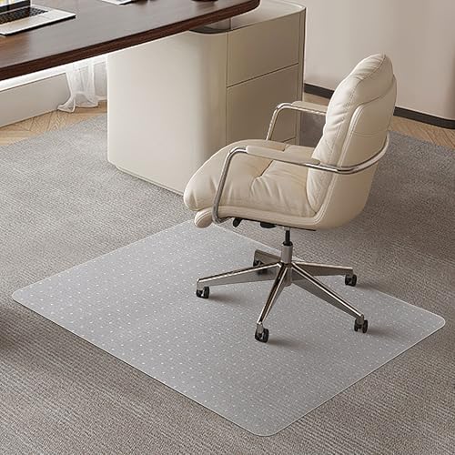 Office Chair Mat for Carpet Floors, Desk Mats 47"X59" for Rolling Desk on Low Pile Carpets, Rectangle Computer Gaming Plastic Floor Mats for Office Chair on Carpet, Flat Without Curling