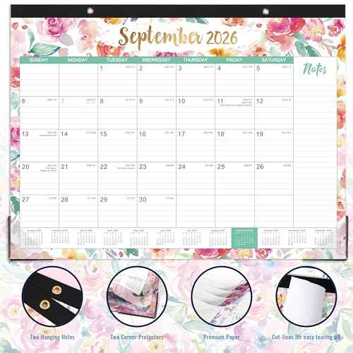 2026 Desk Calendar - Jan 2026 - Dec 2026, 12 Months Large Monthly Desk Calendar 2026, 22" x 17", Desk Pad, Large Ruled Blocks, To-do List & Notes, Best Desk/Wall Calendar for Planning and Organizing