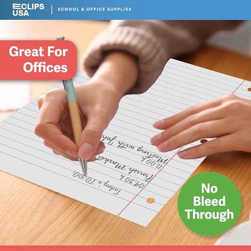Notebook Paper Loose Leaf College Ruled 10.5¡± x 8¡± Filler Paper 56 gsm 150 Sheets Per Pack 1800 Sheets (12 Pack)