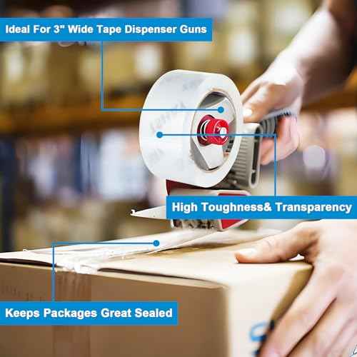 TSHAY Packing Tape, 36 Pack Heavy Duty Shipping and Moving Packing Tape, Clear, Packing and Moving Supplies, 1.88 inch Wide, 65 Yards Per Roll, Total 2340 Yards