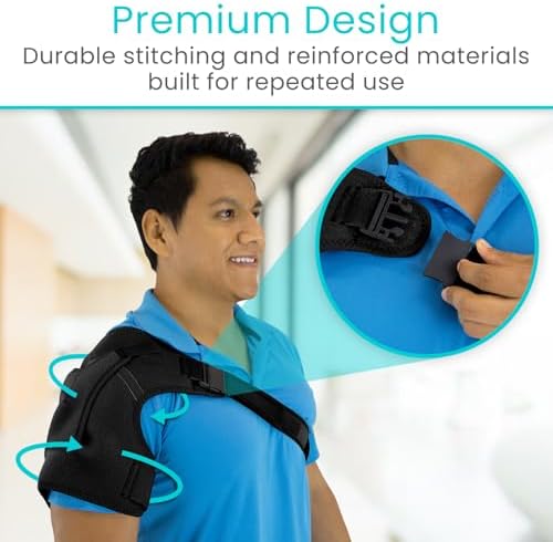 Vive Shoulder Brace for Women & Men - Injury Recovery Compression Support Sleeve - for Rotator Cuff Injuries, Arthritis, Sprain, Dislocation, PT - Targeted Inflammation Pain Relief (Black, Large)