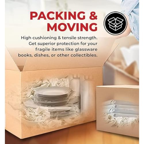 WAUPPY 200 Sheets Newsprint Packing Paper Sheets for Moving, Shipping, Box Filler, Wrapping and Protecting Fragile Items 5 Lbs (26¡± x 15¡±)