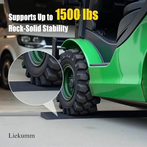 LIEKUMM 3/4" Rise Rubber Threshold Ramp – 1500 lbs Load Capacity Non-Slip Ramp for Doorways, Cuttable Rubber Ramp with Adhesive, Indoor Outdoor Wheelchair Curb Ramp