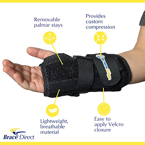 Kid’s Lace-Up Wrist Brace - Immobilization for Sprains, Strains, Carpal Tunnel & De Quervain’s PDAC L3908 - Right Wrist - Fits 4-5.5 in Wrist Circ.