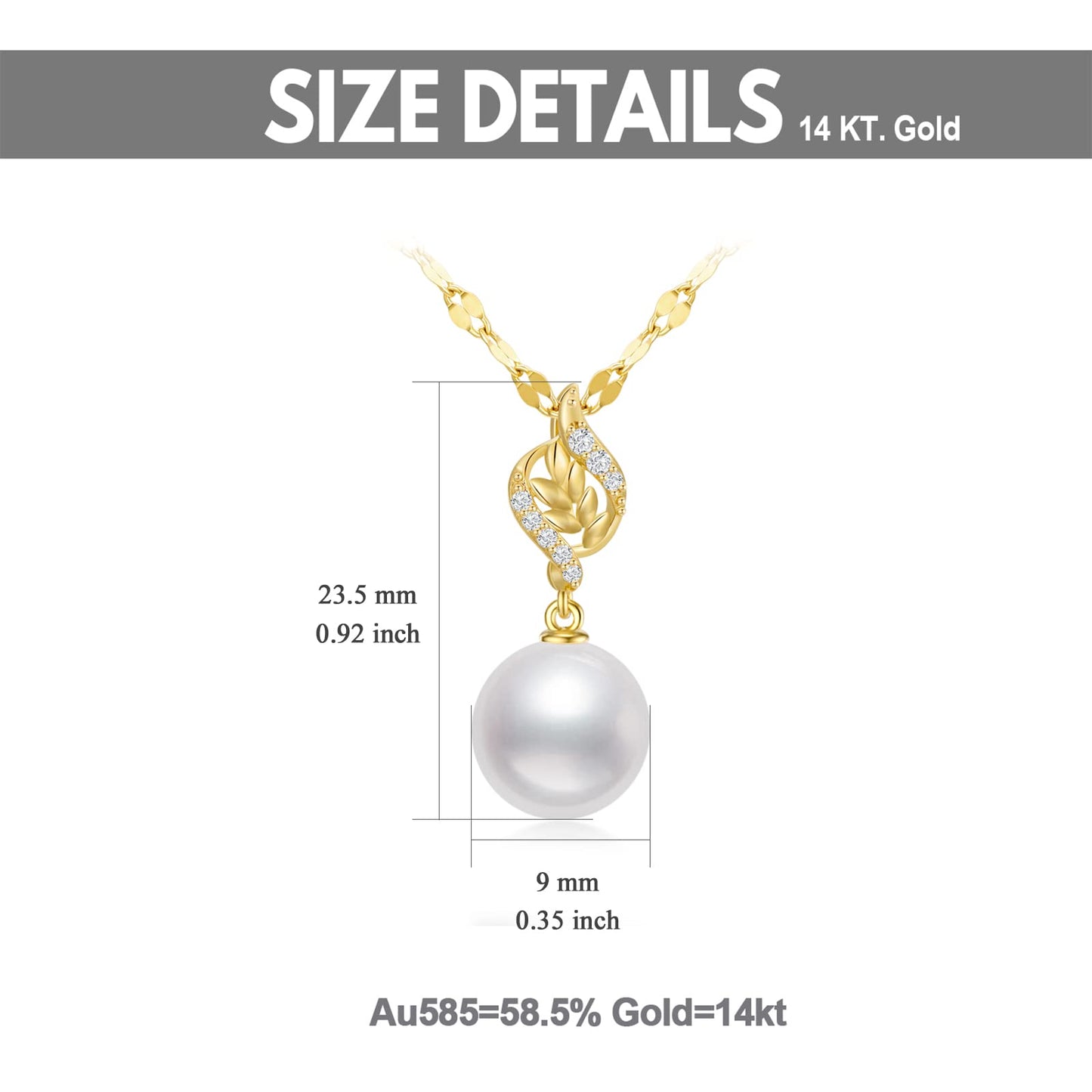 14K Gold Diamond Leaves Pearl Necklace (with 14k Gold Lip Chain) and Earrings set for Women
