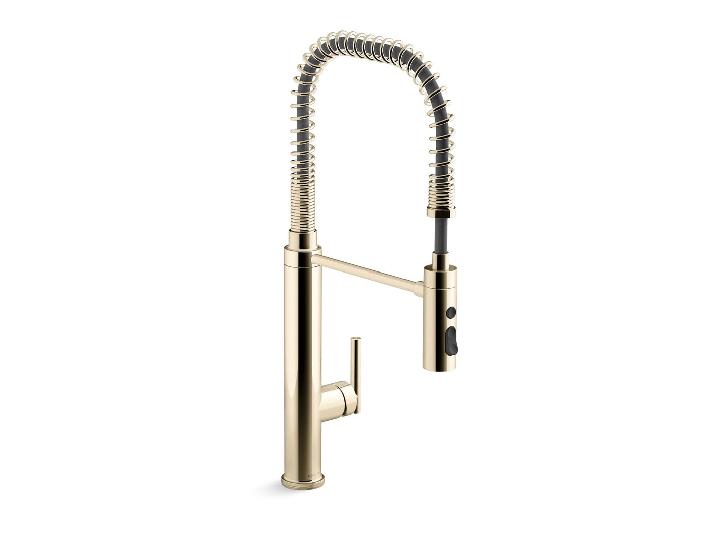 KOHLER ‎24982-AF Purist SEMI-PRO Kitchen Faucet, Commercial Kitchen Sink Faucet with Pull-Down Sprayhead, Vibrant French Gold