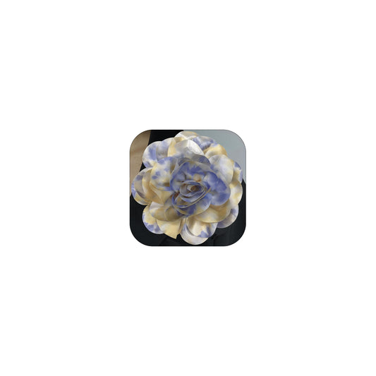 19mm Extra Large Rose Flower Brooches Lapel Pins Dainty Satin Fabric Brooches Big Camellia Flower Brooch Pin for Women Wedding Part Dance Clothes Accessories Jewelry