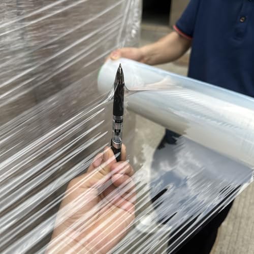 CHUANGSEED Stretch Film 12 in x 1000 ft Moving Wrapping Plastic Shrink Film Strength Stretch 80 Gauge Durable Industrial Strength,Clear,4 Pack