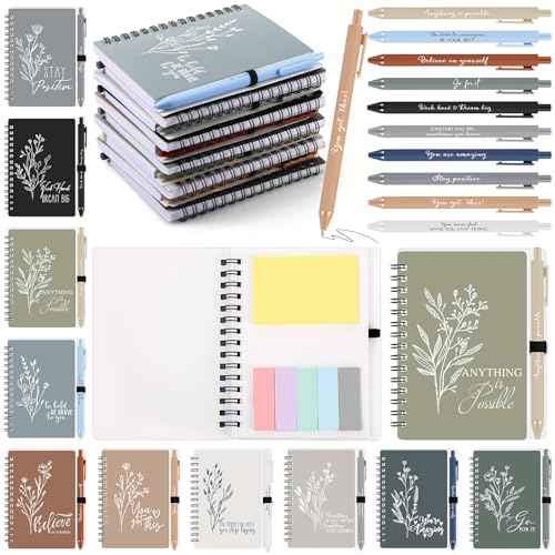 Tenceur 40 Set Employee Appreciation Gifts Bulk Inspirational Notebook Nurse Practitioner Week Motivational Pen Gifts for Coworker Nurse Rad Tech IEW Christmas (Classic Color)