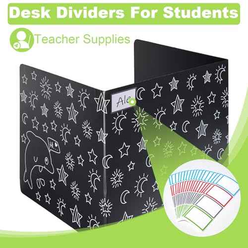 24 Pack Dolphins Privacy Folders for Students - Durable & Waterproof Desk Dividers for Students, School Supplies for Teachers, Classroom Furniture, Easy to Clean Testing Dividers for Classroom