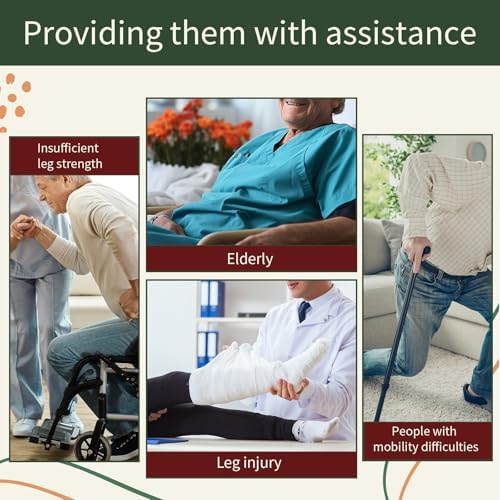 Sit to Stand Lift Patient Aid Padded Sling and Stand Assist with Back Support,Patient Lift Sling Works with Most Mobility Aids & Equipment (Medium-Red)