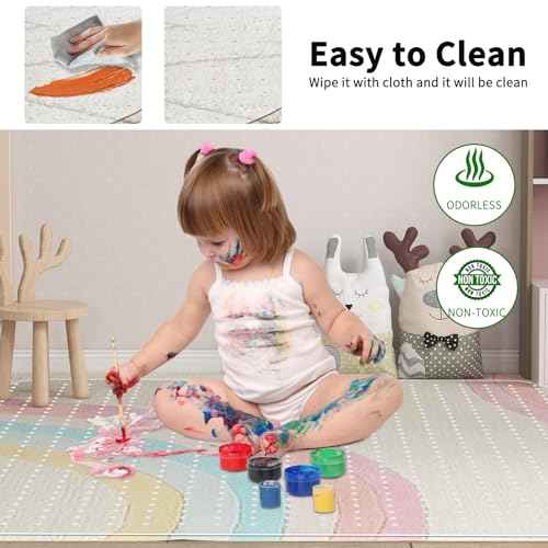 WASJOYE 36" x 55" Office Chair Mat for Carpet, Transparent Chair Mat with Non-Slip Rivets for Computer Chair and Office Chair