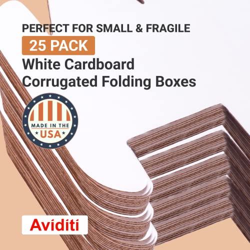 AVIDITI Small Shipping Boxes 9"L x 6.5"W x 1.75"H, 50-Pack | Cardboard Box Crush-Proof Carton for Mailing, Storing, Package, Gifts, Crafts, Business or Home, White