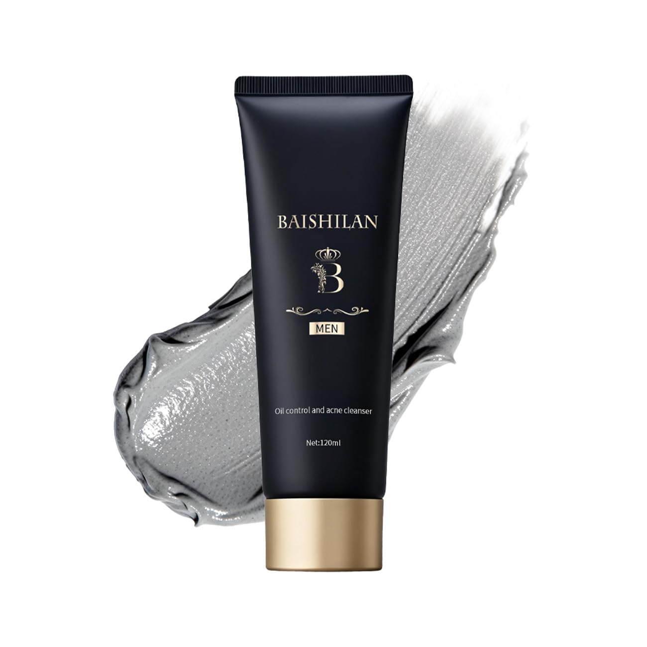 baishilan Men's Oil Control Face Wash, Exfoliating Face Wash Deeply Cleanses to Unclog Pores， Amino Acid Facial Cleanser, Daily Skincare for Men, Suitable for Oily & Sensitive Skin 4.23 Fl Oz