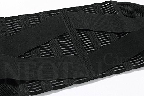 NeoTech Care Adjustable Compression Back Brace Lumbar Support Belt, Black, Size XXXL