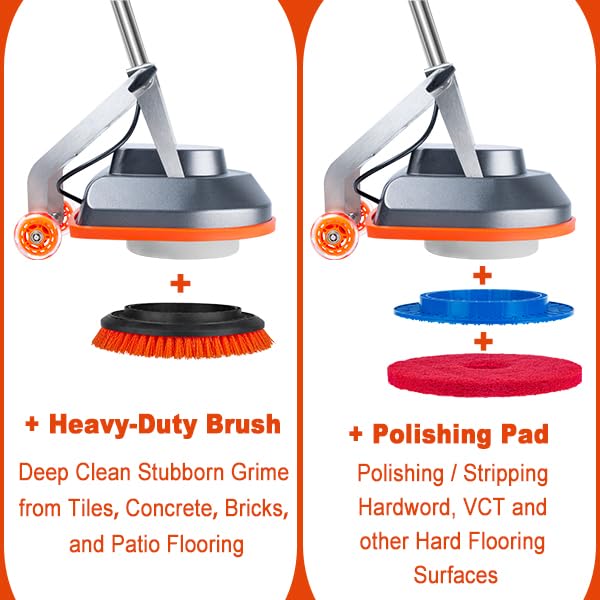 HHQ Commercial Floor Scrubber Machine, Heavy Duty Orbital Floor Cleaner, Multi-Functional Floor Buffer Polisher Machine- Deep Cleaning Tile and Grout, Hardwood Floors and Carpets with Ease, Orb-5