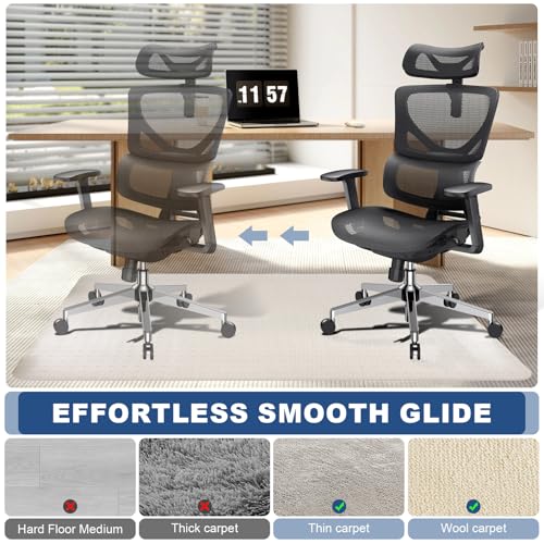 Extra Large Chair Mat Heavy Duty Vinyl Floor Mat with Grips for Office, Studio & Pet Areas Non-Slip Floor Mat with Grip Spikes for Home Office Easy Clean & Extra Thick Carpet Mat (45" x 60")