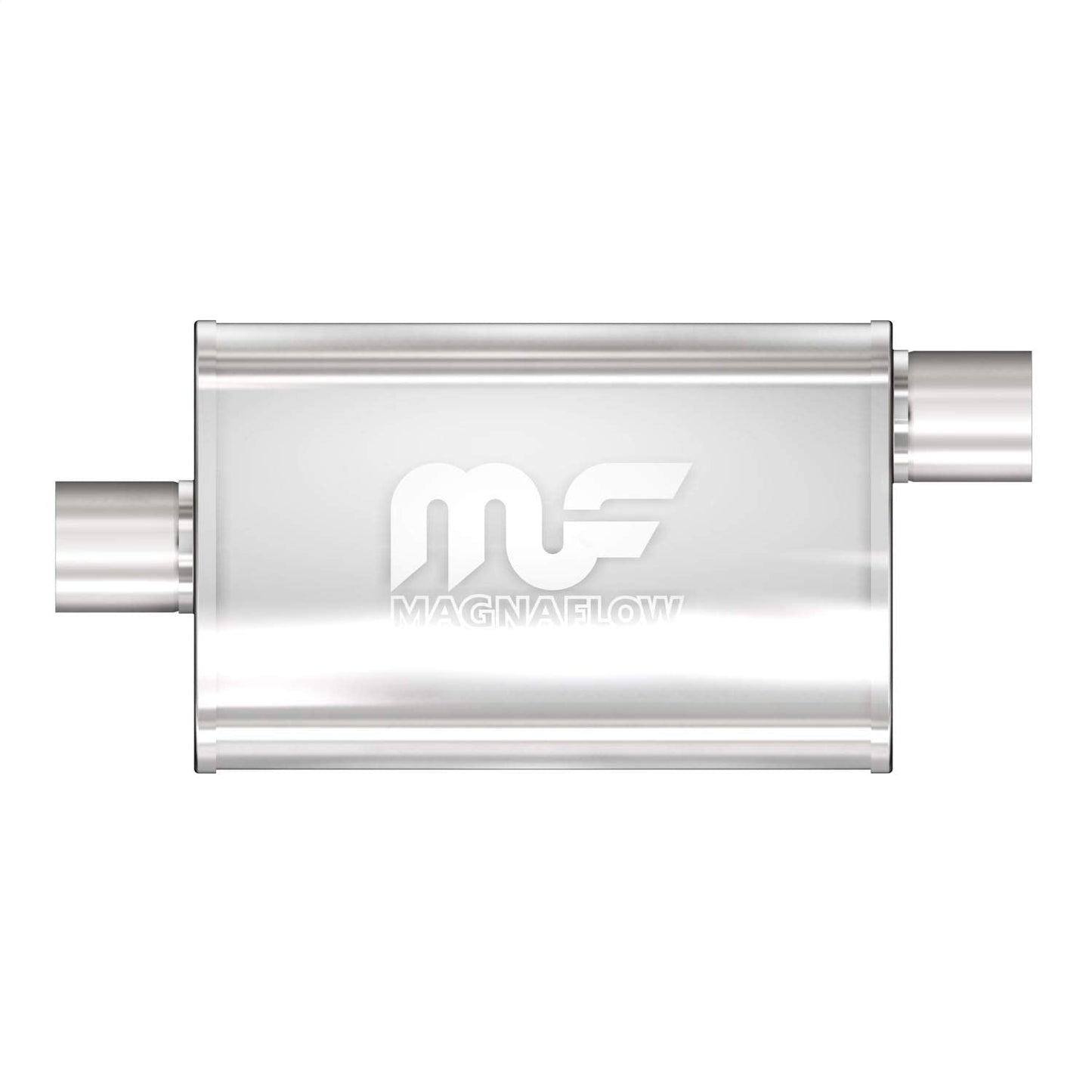 MagnaFlow Performance Exhaust Muffler 11226: 2.5"/2.5" Inlet/Outlet, 4x9x14" Oval, Stainless Steel, Satin Finish