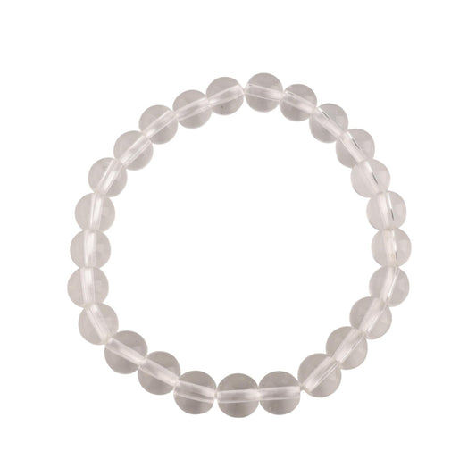 Anagha Jewels Natural Phenacite Gemstone Handmade 8mm Round Beaded Stretch Bracelet 7.5", Energy Power Crystal Chakra Reiki Healing Elastic Bracelet, Crystal Bracelet, Friendship Day Unisex Bracelet