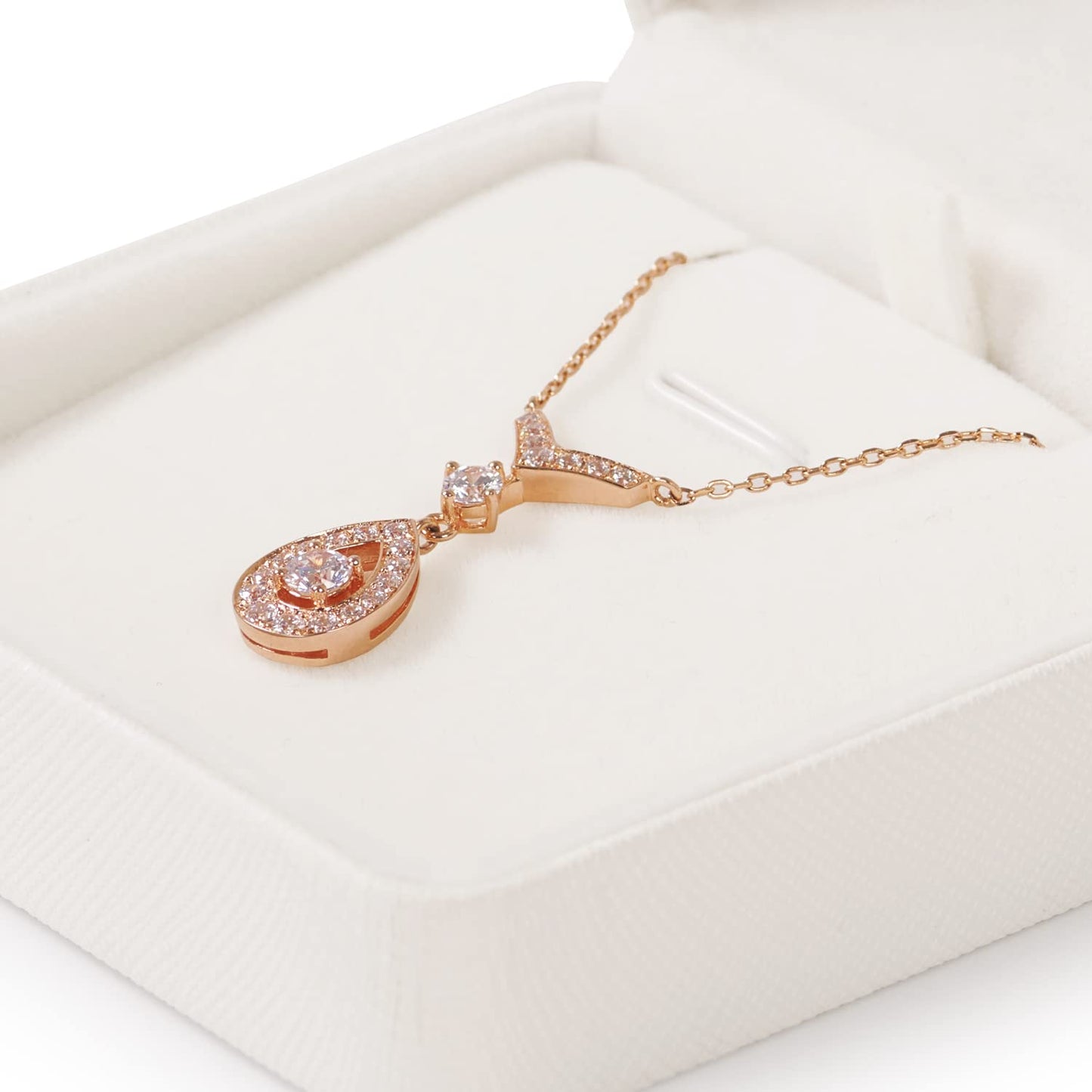Woodten Premium PU Leather Necklace Gift Box Vintage Pendant Storage Case Velvet Interior Jewelry Pendant Necklace Box