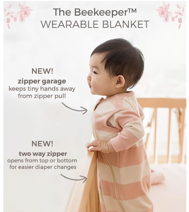 Burt's Bees Baby Beekeeper Infant Wearable Blanket, 100% Organic Cotton Unisex, Girl, Boy Swaddle Transition Sack - Light Weight 0.5 TOG or Medium Weight 1.5 TOG - Newborn Essentials Sleep Clothes