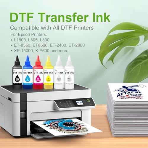 DTF Ink White 500ml, Premium White DTF Printer Ink, DTF Ink Refill for ET-8550 XP15000 L1800, R1390 R2400, DTF Transfer Ink for PET Film (500ml)