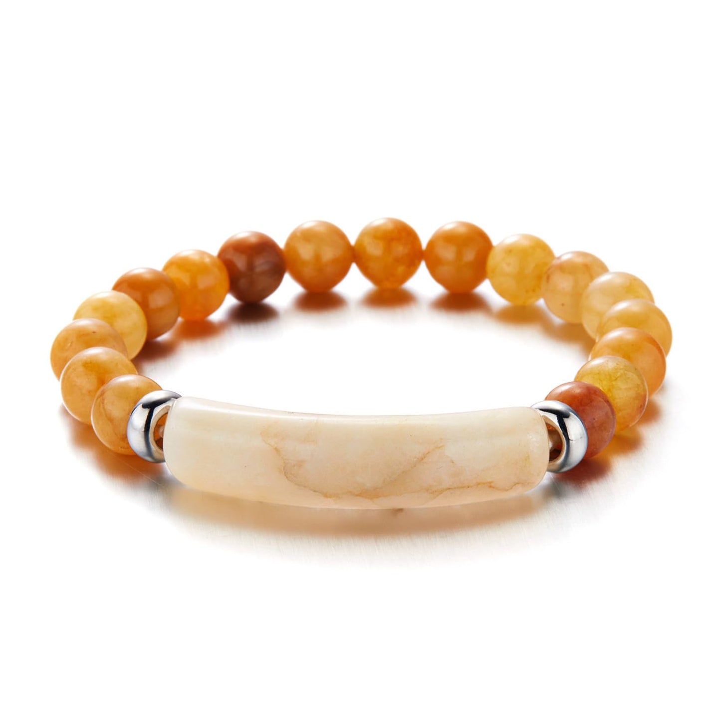 QLYOVWE Link Pheromone Bracelet for Women Pink Love Rose Quartz Pheromone Bracelet 8mm Healing Crystal Beads Stretch Bracelet Handmade Good Luck Energy Chakra Stone Beaded Bangle Bracelet (Yellow)