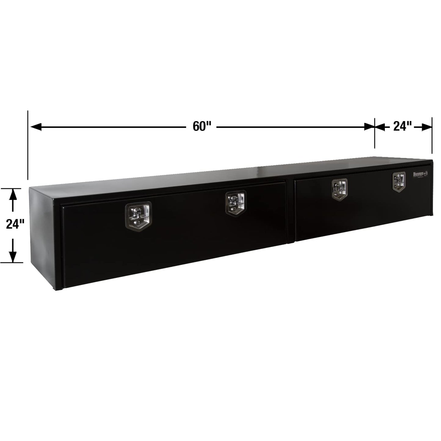 Buyers Products 1702960 Black Steel Topsider Truck Box With T-Handle Latch, 16 x 13 x 96 Inch Truck Tool Box For Storage And Organization, Lockable Tool Chest for Work Trucks