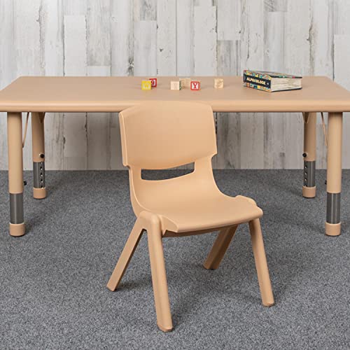 Flash Furniture Natural Plastic Stackable School Chair with 10.5" Seat Height