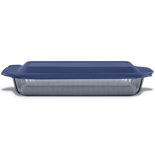 Pyrex Colors Tinted (9x13) Glass Baking Dish with BPA-Free Lid, Oblong Bakeware Glass Pan For Casserole & Lasagna, Dishwasher, Freezer, Microwave and Pre-Heated Oven Safe, Smoke
