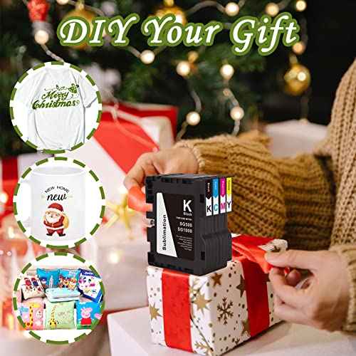 INK+ SG500 SG1000 Version A Sublimation Cartridge Compatible for Sawgrass Virtuoso SG500 SG1000 Printer (1 Black, 1 Cyan, 1 Magenta, 1 Yellow, 4-Pack) Version A