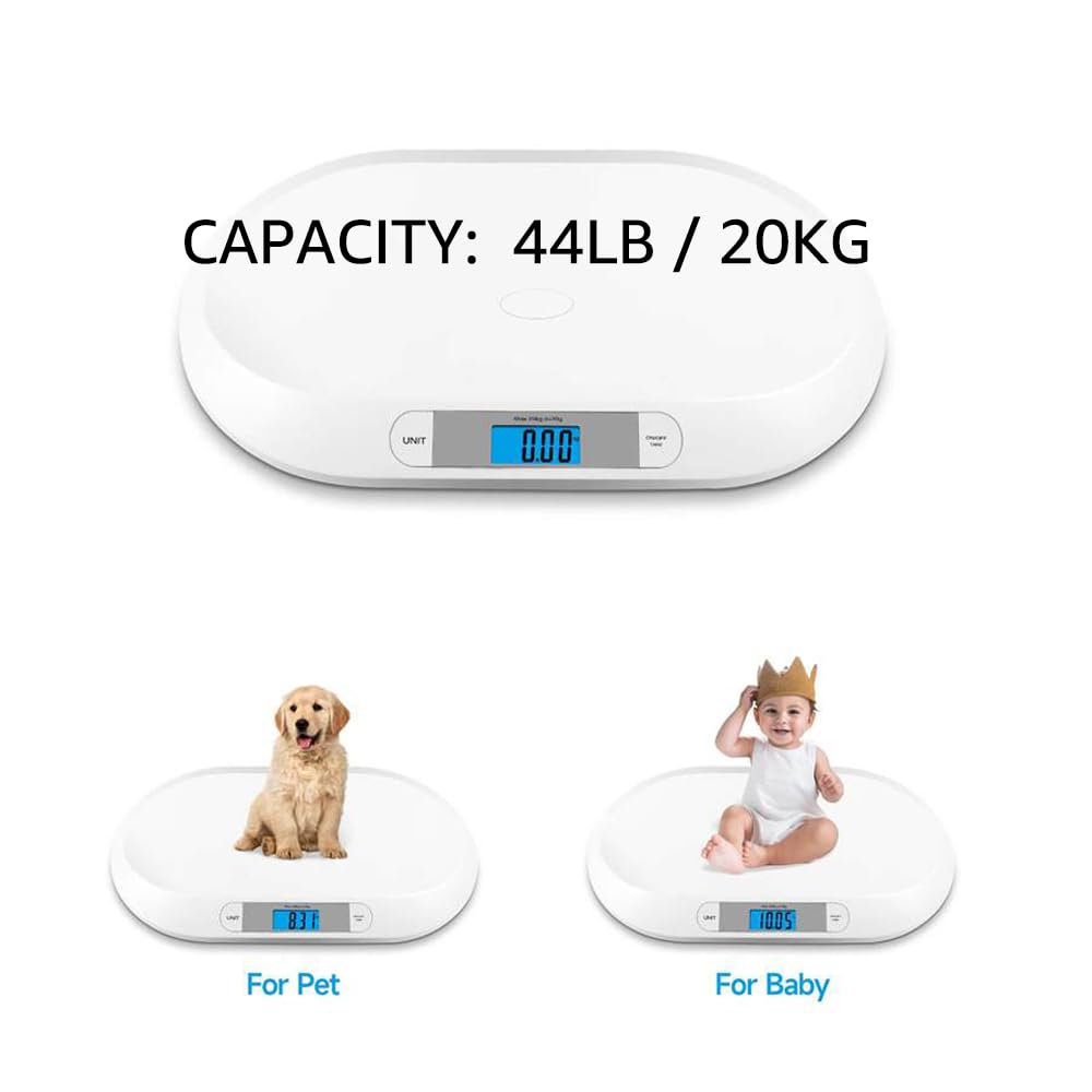 unipaws Digital pet Scale for Dogs Cats Babies. 44 Pound Capacity pounds Grams kilograms and ST:LB Weighing Units. 0.08 lbs Accuracy