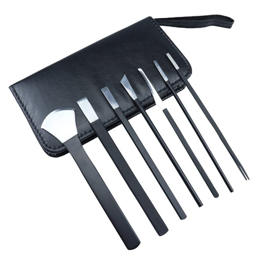 7pcs Pedicure Knife Set Ingrown Toenail Tools with PU Storage Bag High Manganese Steel Nail Knives Cuticle Remover Professional Foot Repair Sharp Blade Kit for Nails Corn Callus