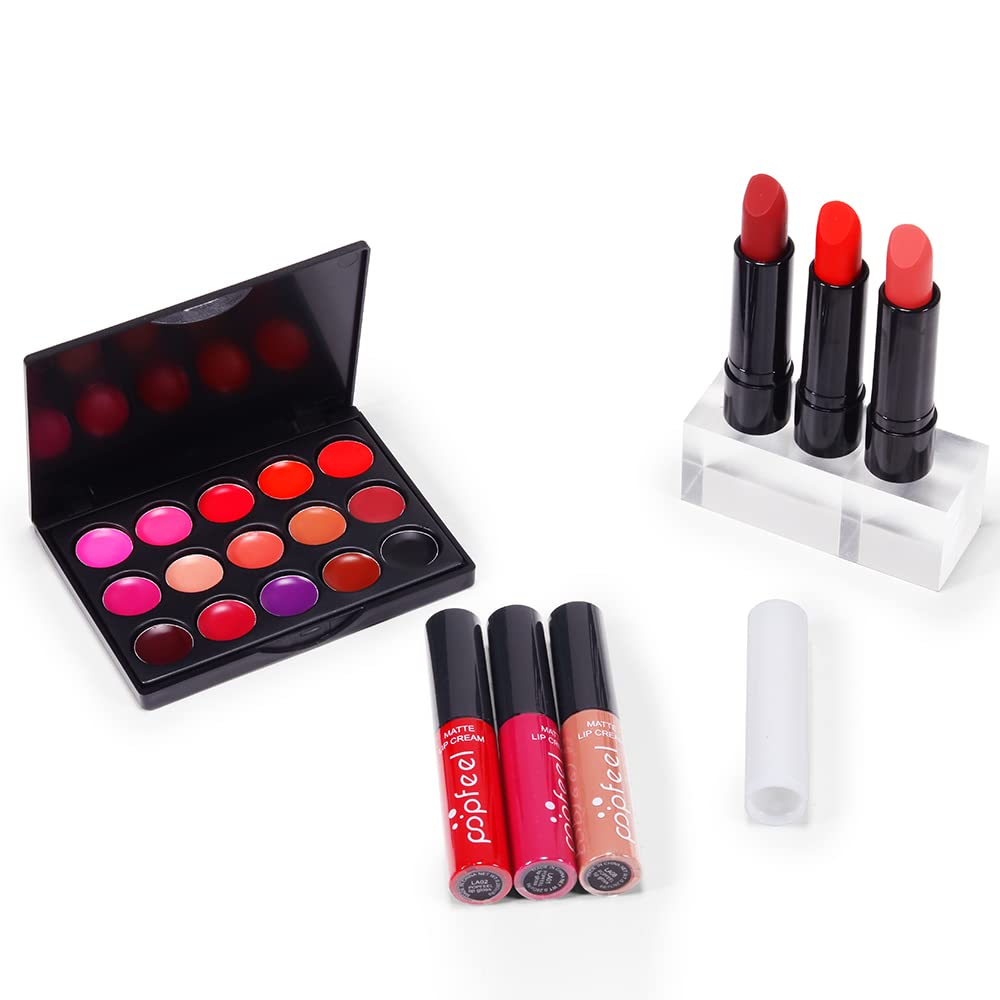 28 Pieces Makeup Kit for Women Full Kit, Eyeshadow Palette,Lip Gloss Set,Lipstick,Blush,Foundation,Concealer,Mascara,Eyebrow Pencil,Include Makeup Brush Set,Professional Makeup Kit for Teens