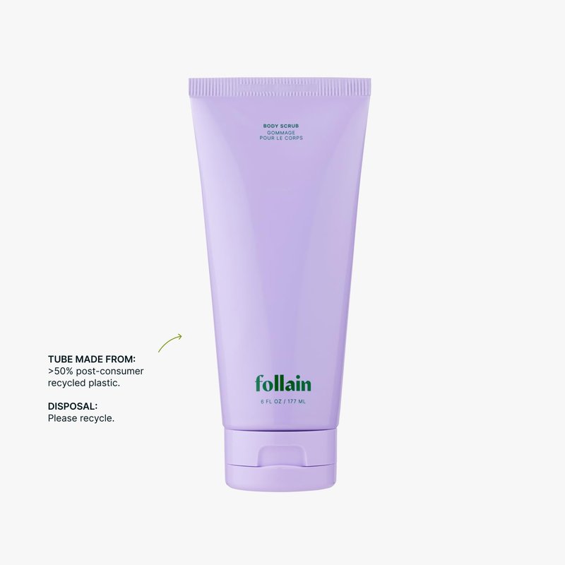 Follain Exfoliating Glycolic + Salicylic Acid Body Scrub for Dull, Dry Skin | Resurfacing AHA + BHA Clay Body Polish for Softer, Smoother Skin - Clean Beauty, Vegan & Cruelty-Free