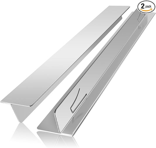2PCS Stove Gap Covers Stainless Steel Stove Gap Filler,13.8'' to 27.5'' Adjustable Length,Oven Stove Side Gap Guards Between Stove top and Counter for Kitchen,Range Trim Kit,Heat Resistant,Silver