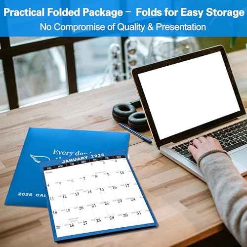 24" x 36" 2026 Wall Calendar Folded Wet & Dry Erase 12 Month Annual Yearly Wall Planner Vertical-Horizontal,Reversible, with Julian (24" x 36" 2026 Wall Calendar)