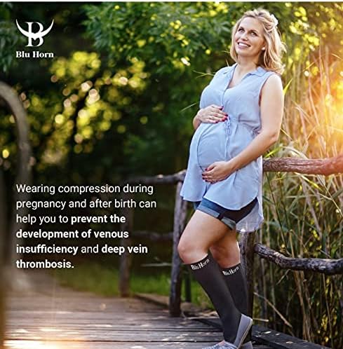 Compression Socks 20-30 mmHg for Women & Men - Knee High Compression Stockings, Wide Calf - Travel, Nurse, Running, Cycling, Athletic & Maternity - Black, 5X-Large