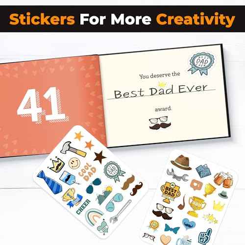What I Love about Dad Book, Fill-in-the-Blank Book for Dad - Father's day Gifts for Dad from Daughter, Son, Kids - Birthday Gifts for Dad, Dad Birthday Gifts - Dad Christmas Gifts, Stocking Stuffer