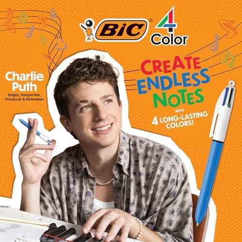 BIC 4 Color Smooth Gradient Retractable Ballpoint Pen, 1.0 mm Medium Point, 2-Count in Assorted Ink