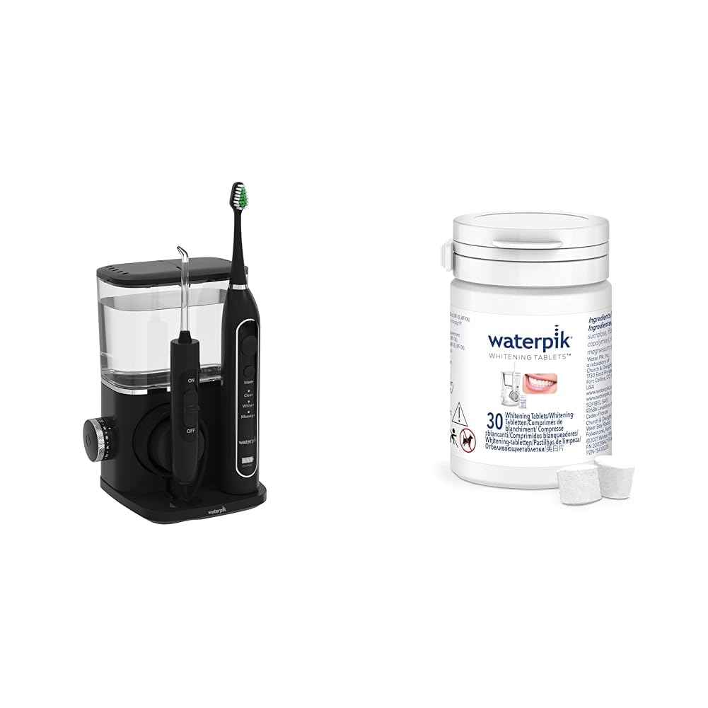 Waterpik Complete Care 9.0 Sonic Electric Toothbrush with Water Flosser & Fresh Mint Whitening Refill Tablets (30 Count) â for Use with Waterpik Boost Tip or Waterpik Whitening Water Flosser