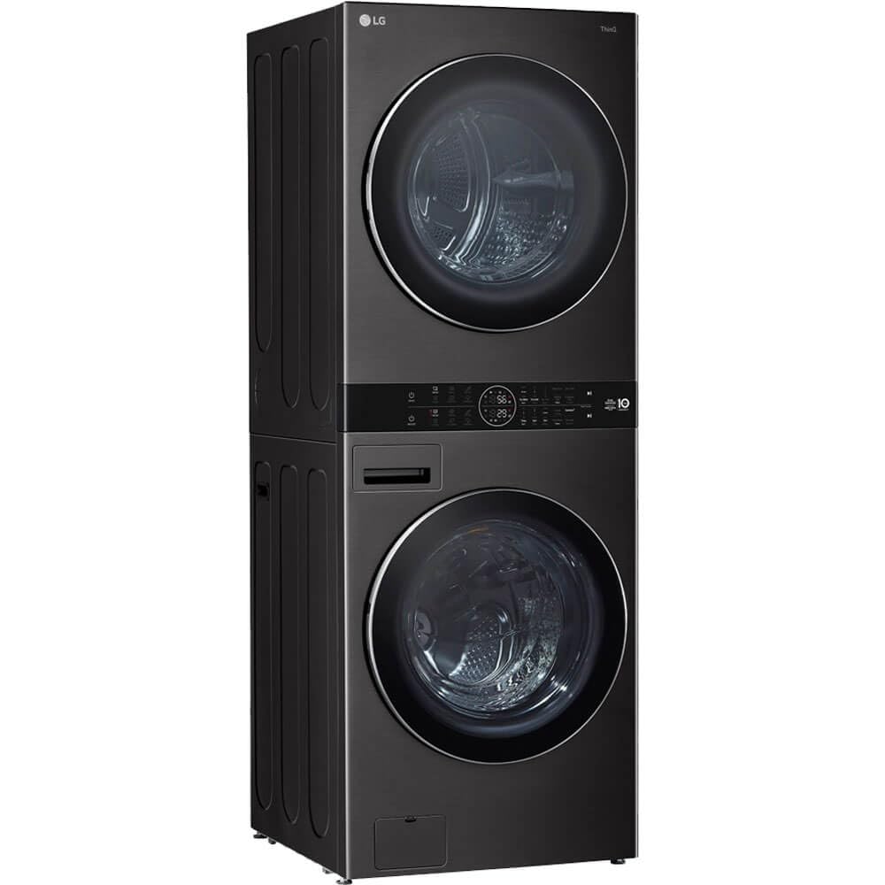 LG 5.0 cu. ft. Washer 7.8 cu. ft. Dual Inverter Heat Pump Ventless Dryer Electric Laundry Center in Black Steel